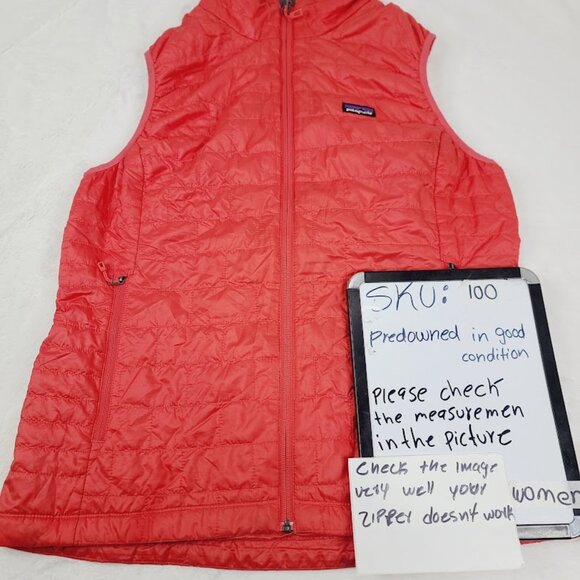 Patagonia Women's Red Nano Puff Sleeveless Thermal Puffer Vest Size XL - Picture 15 of 15